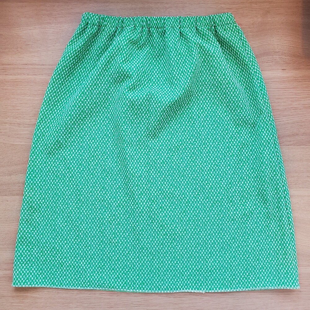 Vintage 70's Green Checkerboard Skirt - Picture 5 of 7